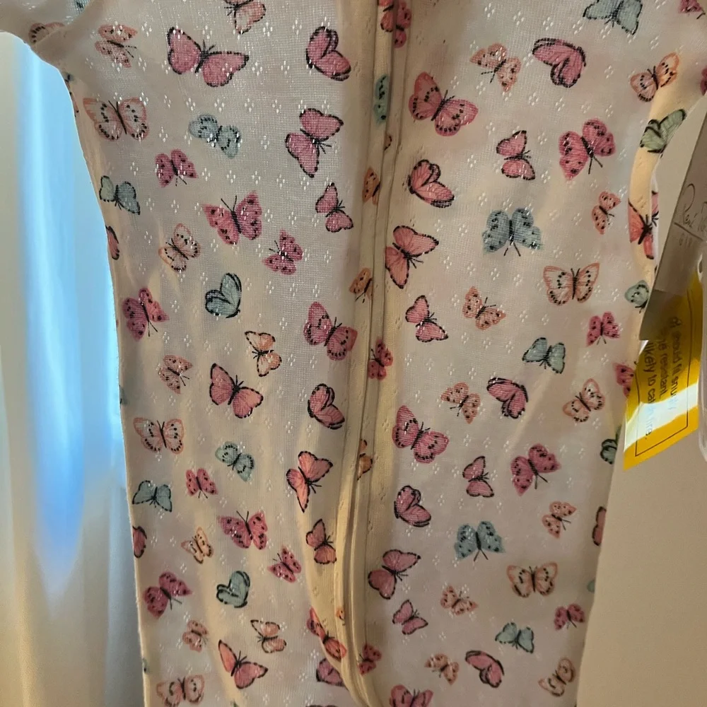 Butterfly baby zipper pajamas